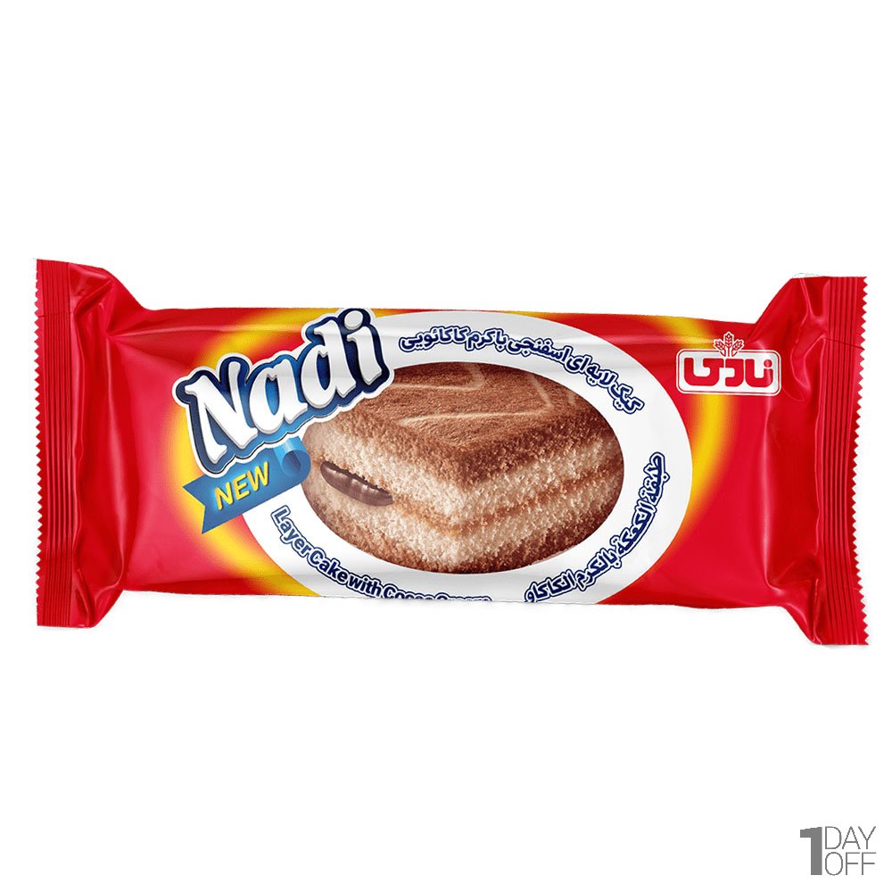 کیک لایه‌ای دو رنگ کرم‌دار نادی مقدار 40 گرم