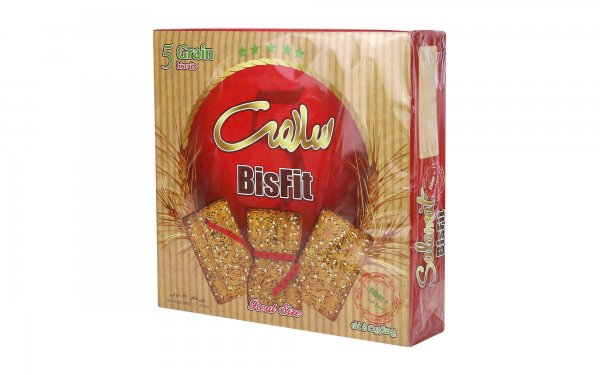 بیسکویت 5 غله با تزیین خرفه و کنجد سلامت مقدار 800 گرم