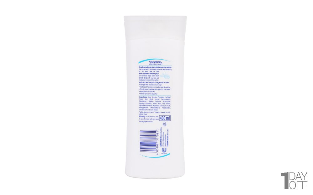 لوسیون بدن ترمیم‌کننده پوست خیلی‌خشک Advanced Repair وازلین (Vaseline) مقدار 400 میلی‌لیتر
