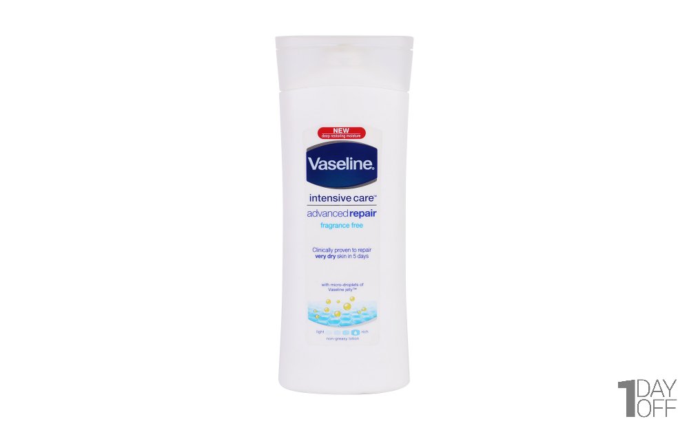 لوسیون بدن ترمیم‌کننده پوست خیلی‌خشک Advanced Repair وازلین (Vaseline) مقدار 400 میلی‌لیتر