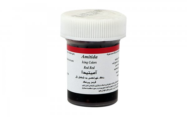 رنگ خوراکی ژل آمیتیدا مقدار 20 گرم رنگ قرمز تیره