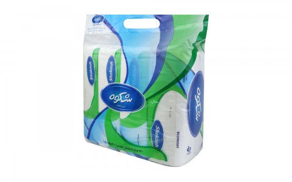 دستمال کاغذی دولایه شکوه بسته 4 عددی مقدار هر بسته 150 برگ