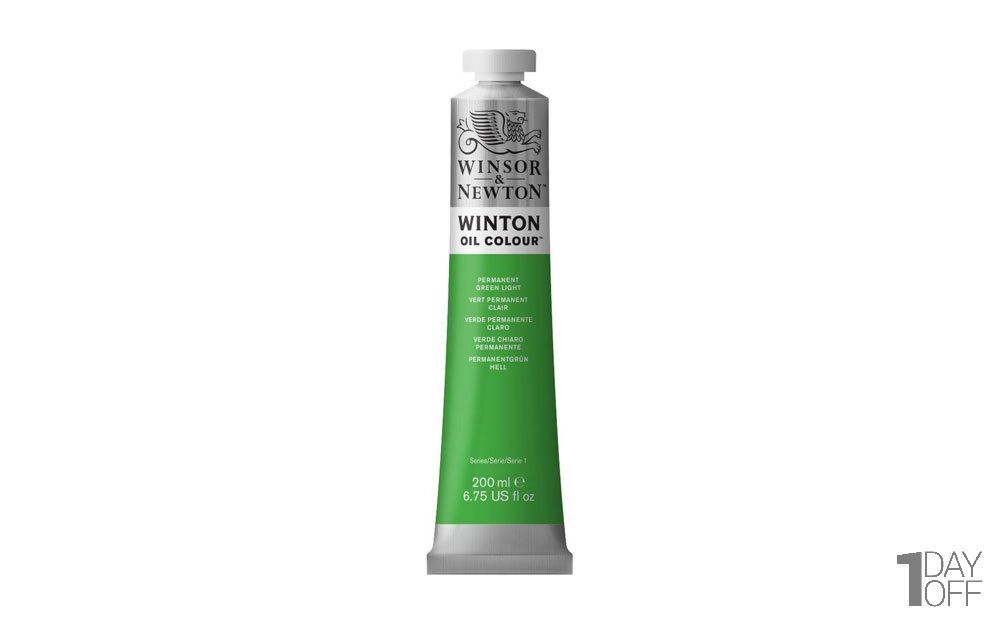 رنگ روغن وینزور (Winsor) سری Winton مقدار 200 میلی‌لیتر رنگ PERMANENT GREEN LIGHT
