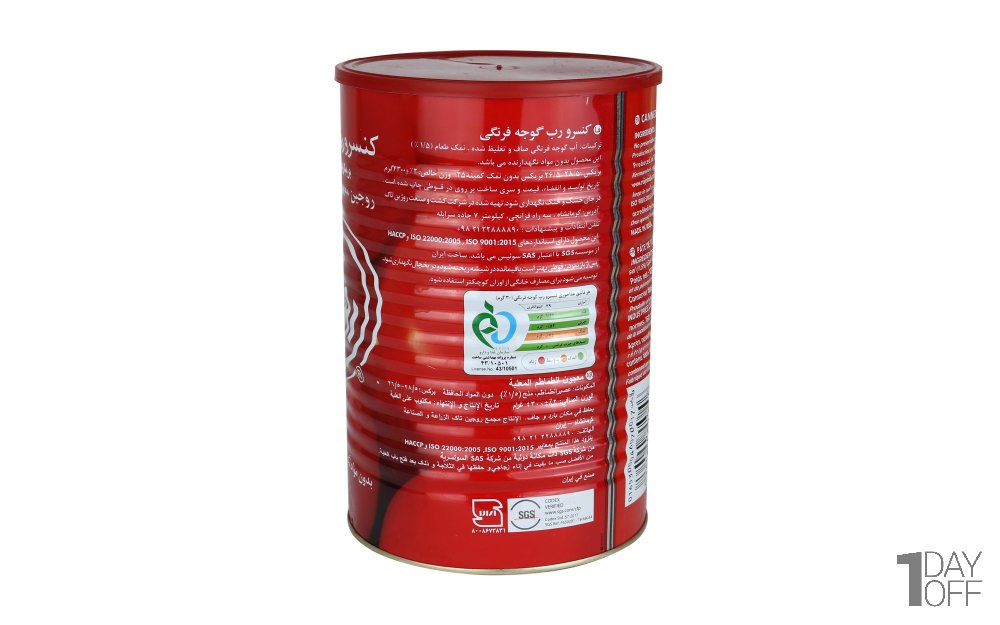 رب گوجه‌فرنگی روژین مقدار 4.3 کیلوگرم