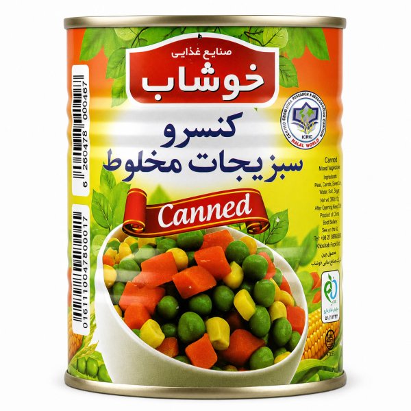کنسرو سبزیجات مخلوط خوشاب مقدار 350 گرم