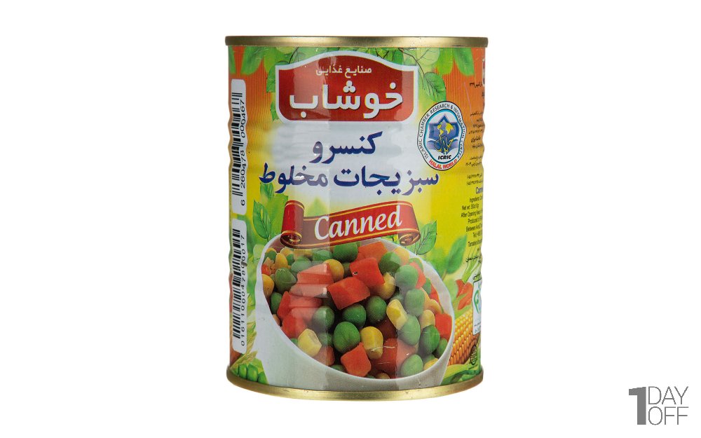 کنسرو سبزیجات مخلوط خوشاب مقدار 350 گرم