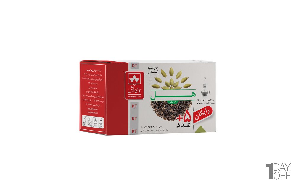 چای سیاه کیسه‌ای هل دبش بسته 25 عددی