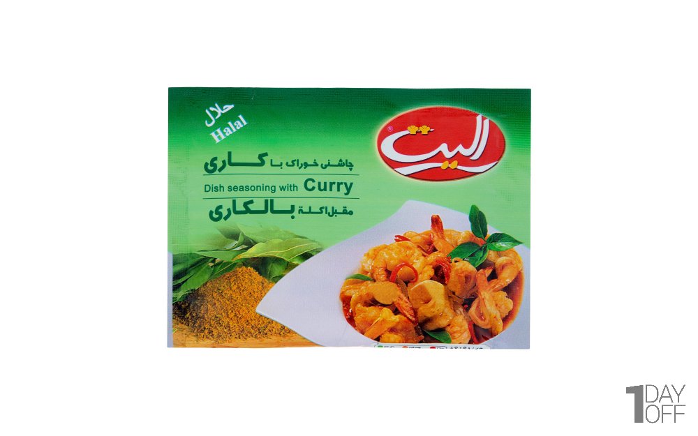 چاشنی خوراک حاوی ادویه کاری الیت مقدار 15 گرم 