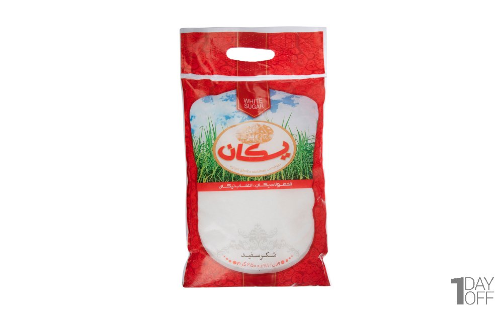 شکر سفید یکان مقدار 2.5 کیلوگرم 