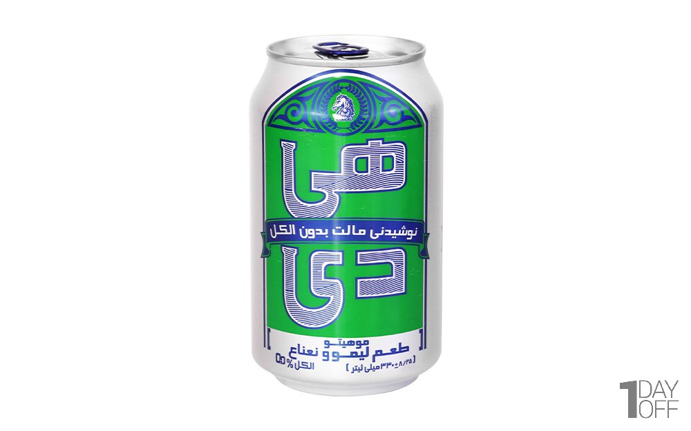 نوشیدنی مالت بدون الکل لیمویی و نعناع هی‌دی مقدار 320 میلی‌لیتر