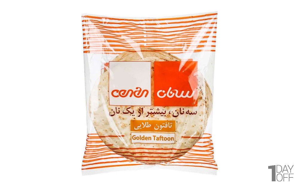 نان تافتون طلایی سه‌نان مقدار 450 گرم
