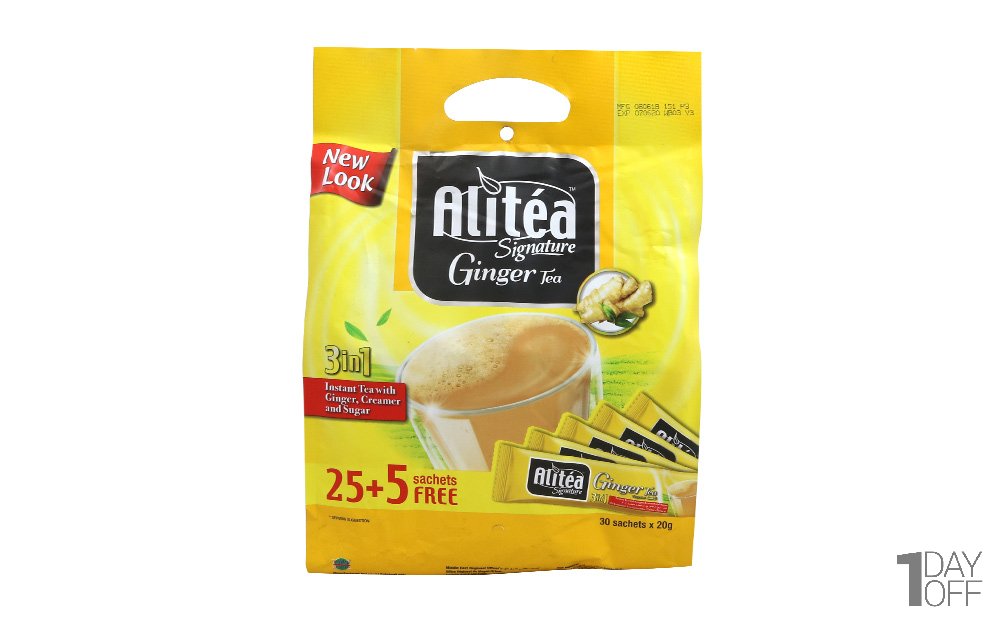 چای فوری 3 در 1 علی‌تی (Ali Tea) با طعم زنجبیل بسته 5+25 عددی 