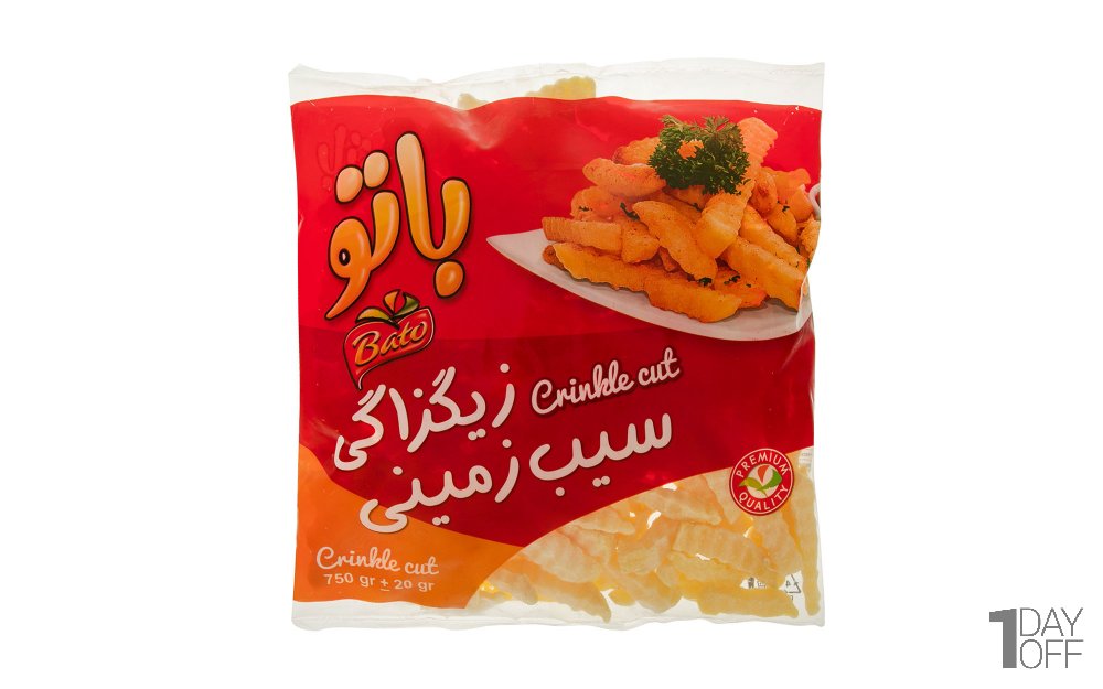  سیب‌زمینی زیگزاگی سرخ‌شده منجمد باتو مقدار 750 گرم  