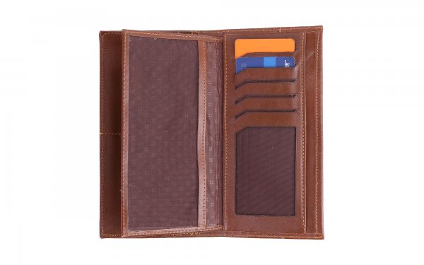 کیف پول چرم قهوه‌ای روشن تتیس (TETIS) کد 0010