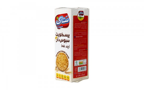 بیسکویت سبوس‌دار چندغله ستاک مقدار 370 گرم