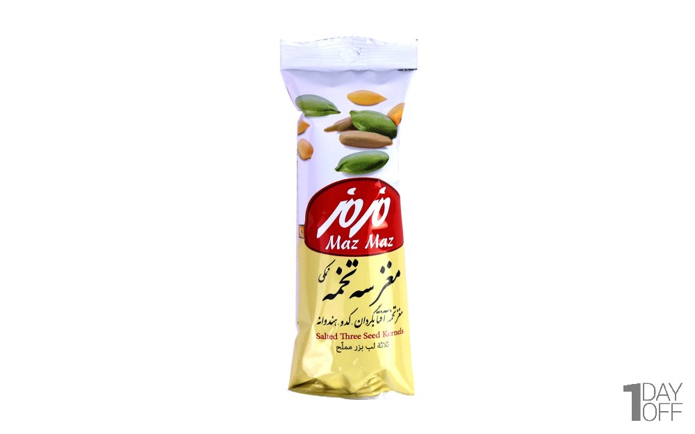 مغز سه‌تخمه نمکی مزمز مقدار 35 گرم