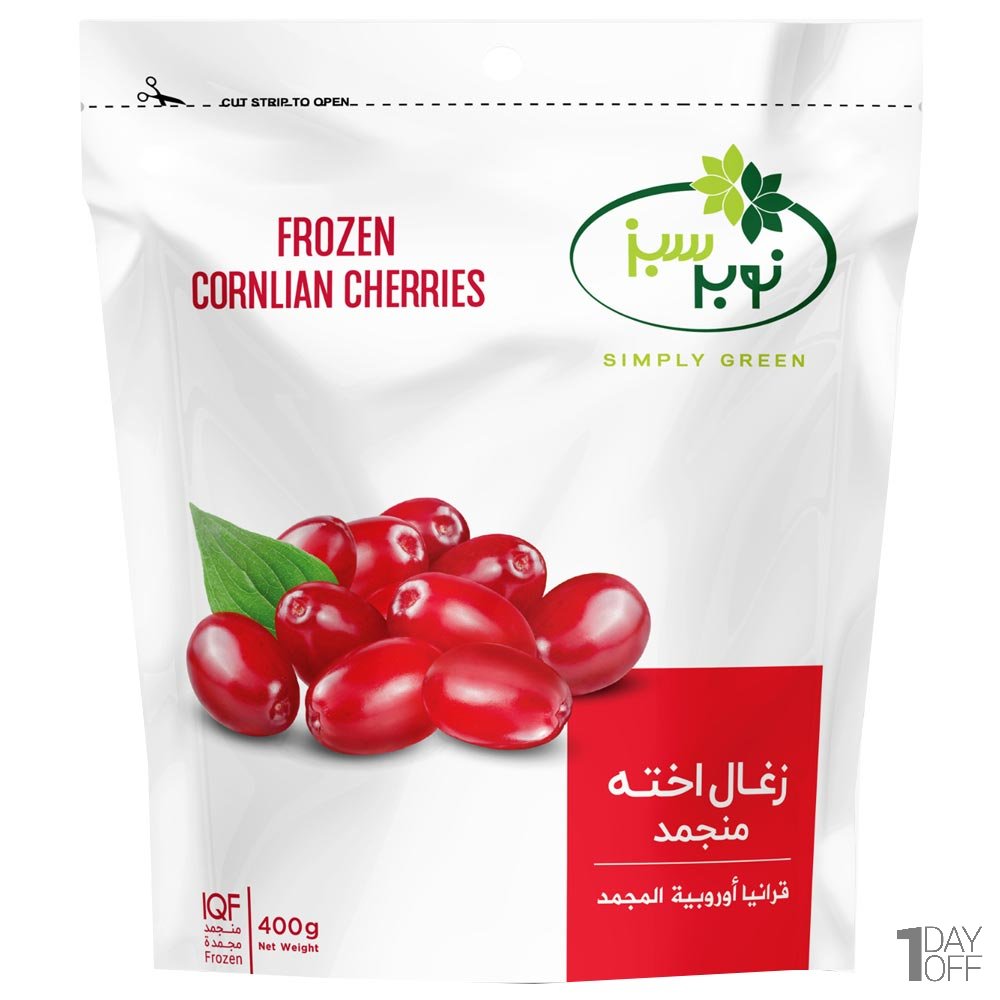 زغال اخته منجمد نوبر سبز مقدار 400 گرم