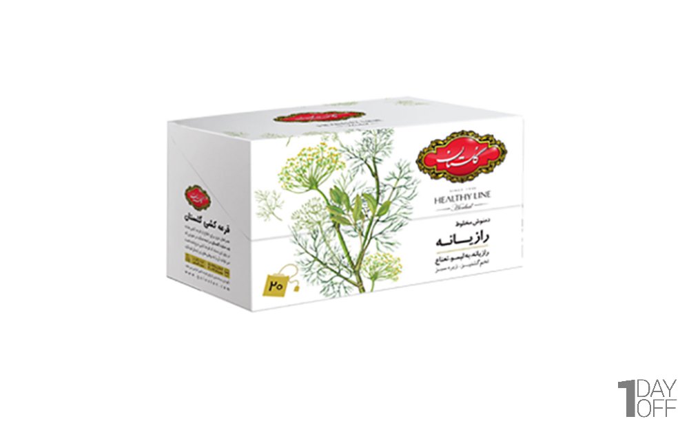 دمنوش گیاهی مخلوط رازیانه گلستان بسته 20 عددی 