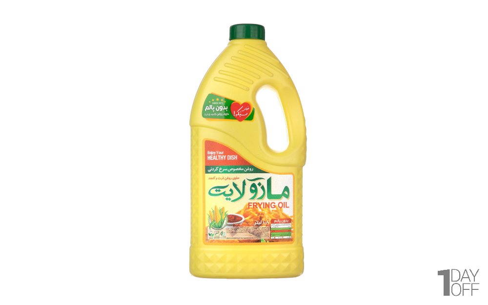 روغن سرخ‌کردنی حاوی روغن ذرت و کنجد مازو لایت مقدار 1.8 لیتر 
