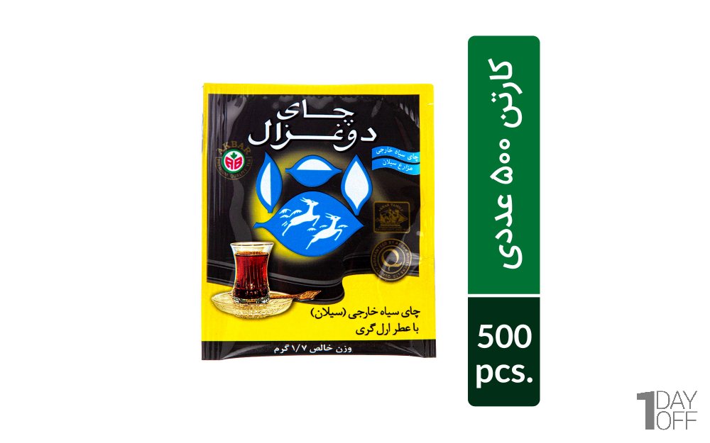 چای کیسه‌ای معطر انولوپ‌دار دوغزال بسته 500 عددی