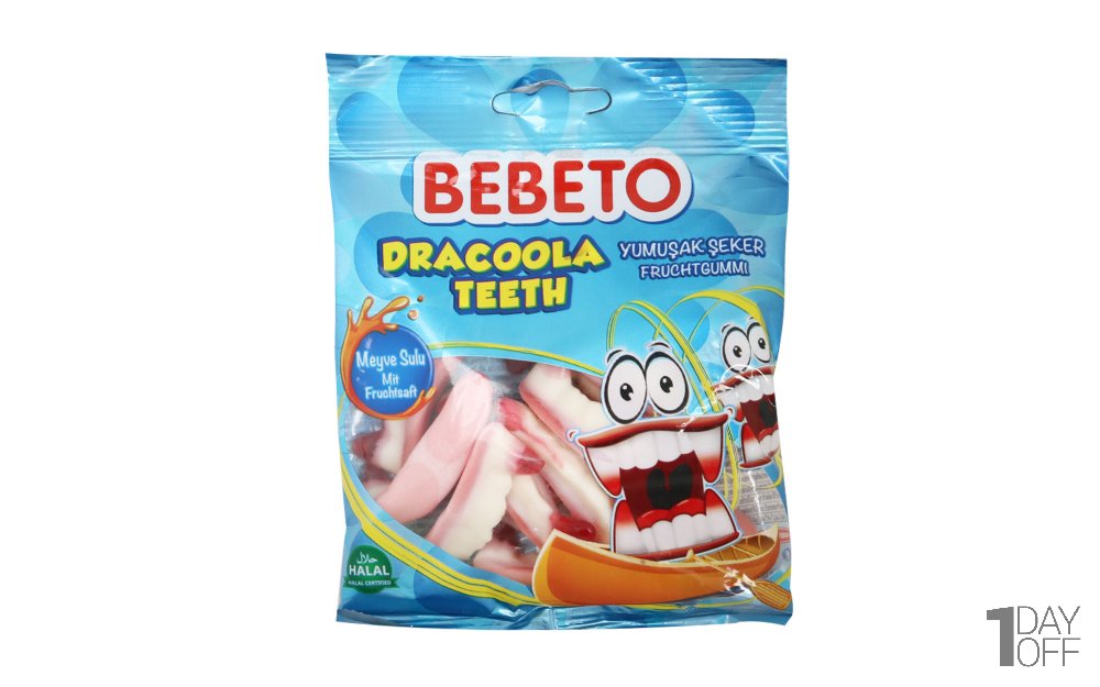 پاستیل ببتو (BEBETO) مدل DRACOOLA TEETH مقدار 80 گرم