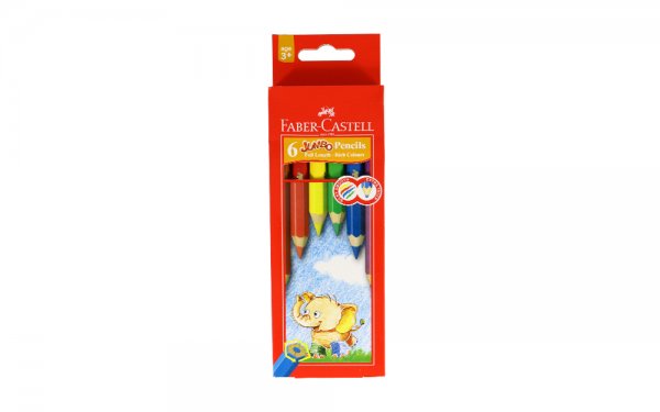 مداد رنگی 6 رنگ فابر کاستل (Faber Castell) مدل جامبو