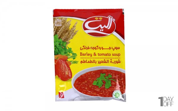 سوپ جو و گوجه‌‍فرنگی نیمه‌آماده الیت مقدار 65 گرم