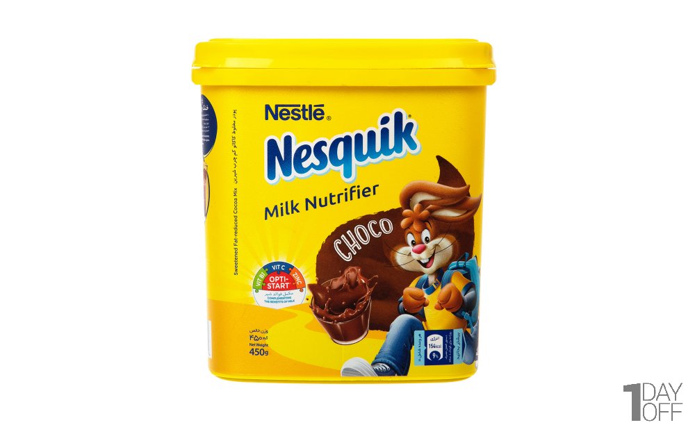 پودر مخلوط کاکائو کم‌چرب شیرین نسکوئیک نستله (Nestle) مدل Milk Nutrifier مقدار 450 گرم