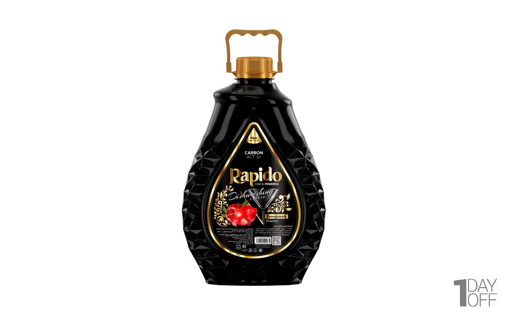 مایع ظرفشویی ذغالی با رایحه انار راپیدو مقدار 3 لیتر