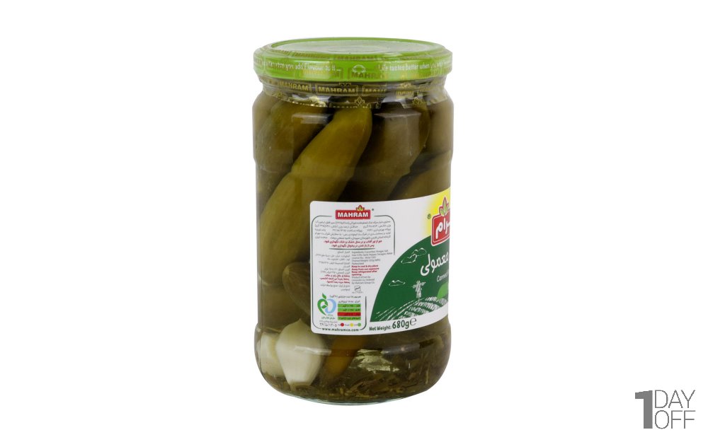 کنسرو خیارشور معمولی مهرام مقدار 680 گرم