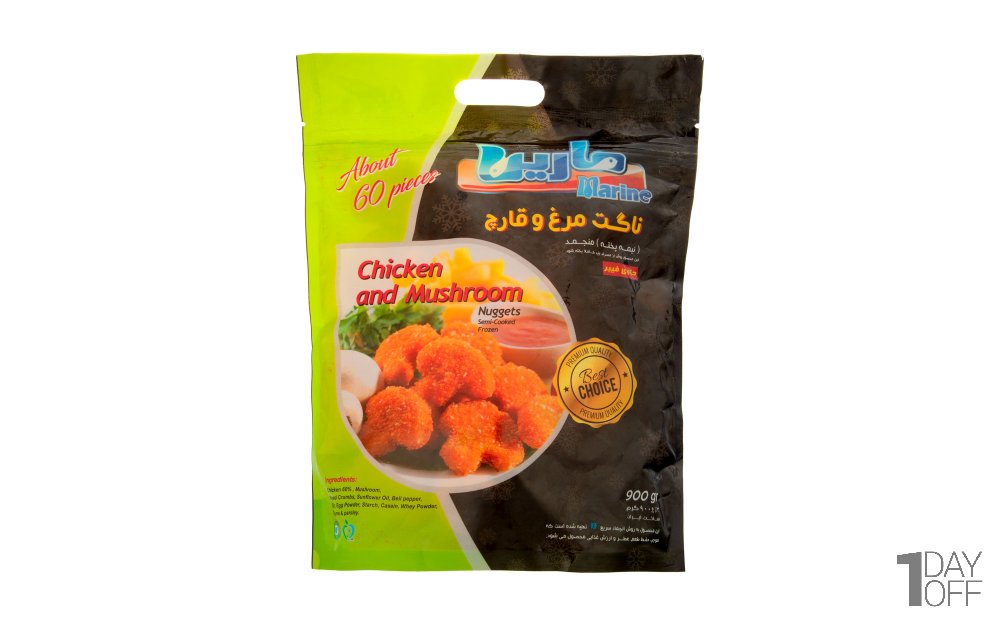 ناگت مرغ و قارچ منجمد مارین مقدار 900 گرم