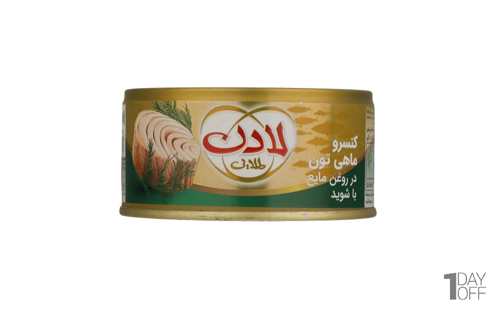 کنسرو ماهی تون در روغن‌ مایع با شوید لادن مقدار 180 گرم