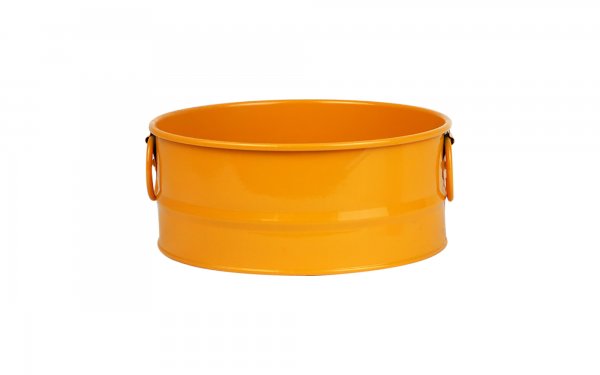 گلدان فلزی دسته‌ حلقه‌ای تورینگ ابعاد 19x19x8 سانتی‌متر رنگ نارنجی پرتقالی