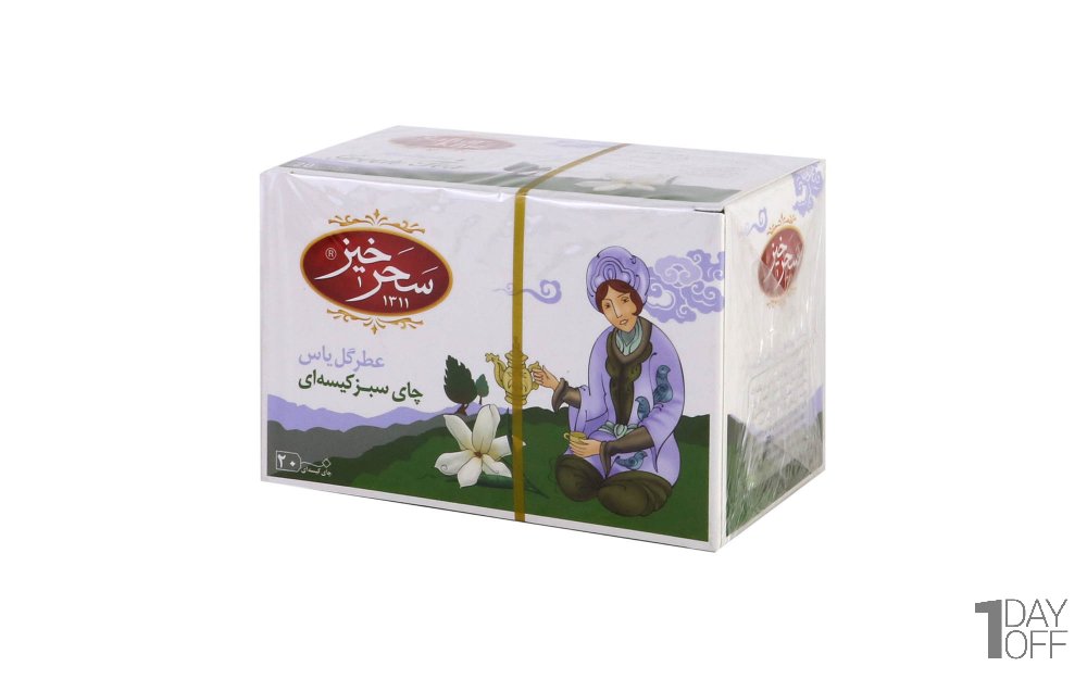 چای سبز با عطر یاس کیسه‌ای سحرخیز بسته 20 عددی