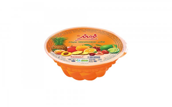 ژله میوه‌ای آماده مصرف ظرفی با طعم هلو فرمند مقدار 500 گرم