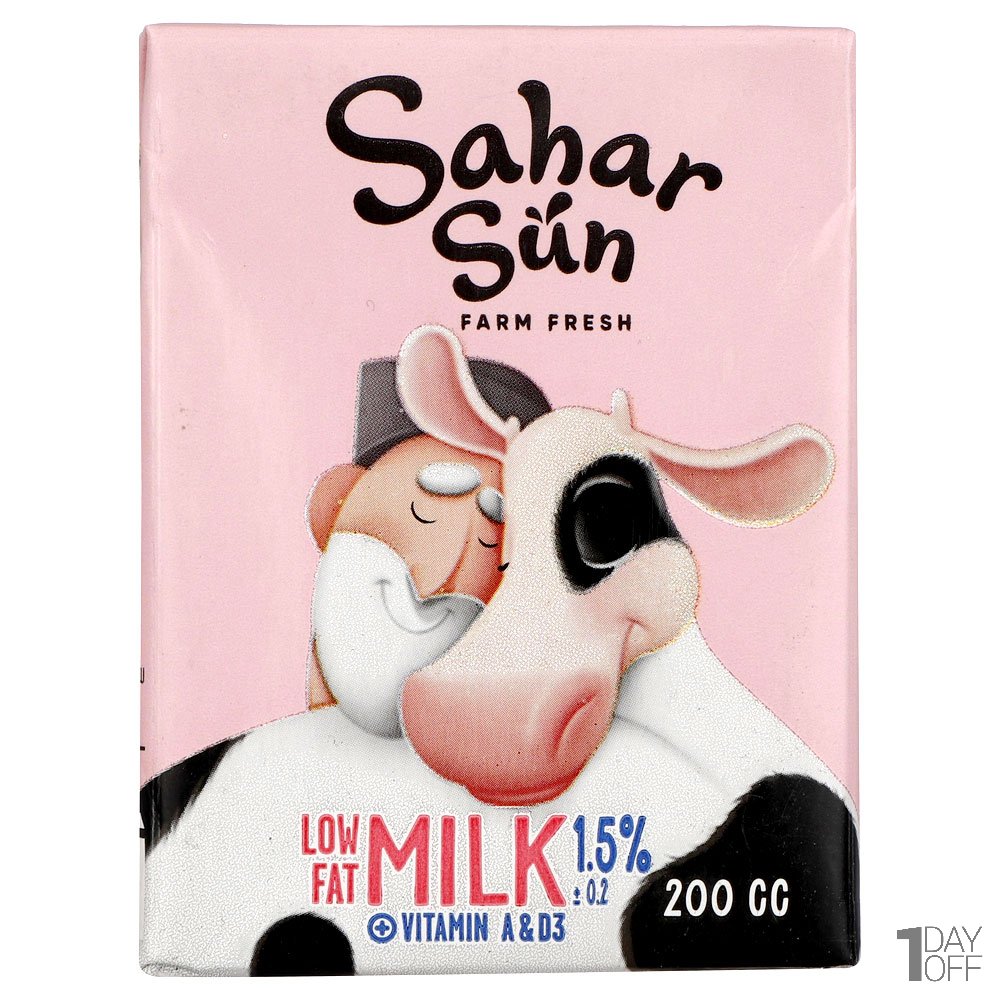 شیر کم چرب سحرسان مقدار 200 میلی‌لیتر