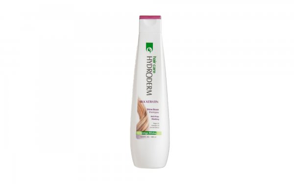 شامپو براق‌کننده حاوی کراتین و ابریشم هیدرودرم مدل Silk Keratin مقدار 400 میلی‌لیتر