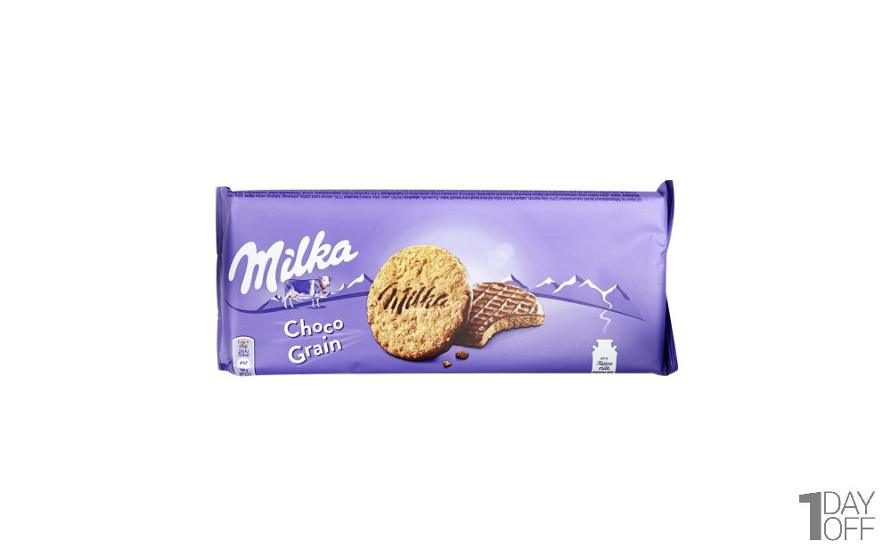 بیسکویت با روکش شکلاتی میلکا (Milka) مدل Choco Grain مقدار 120 گرم