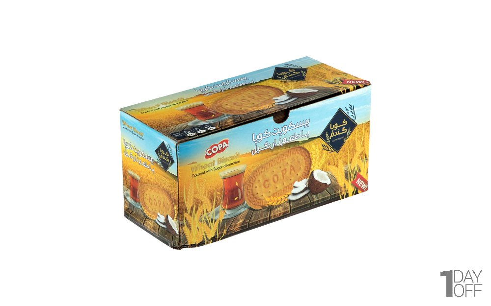 بیسکویت پذیرایی نارگیلی کوپا مقدار 900 گرم