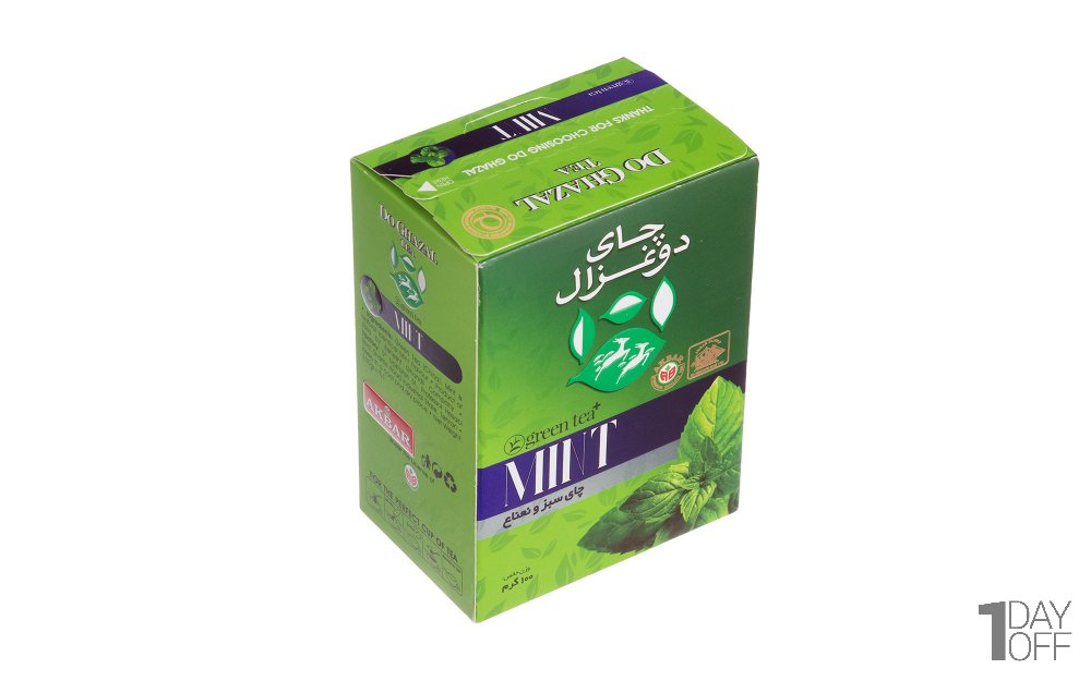 چای سبز و نعناع دوغزال مقدار 100 گرم 