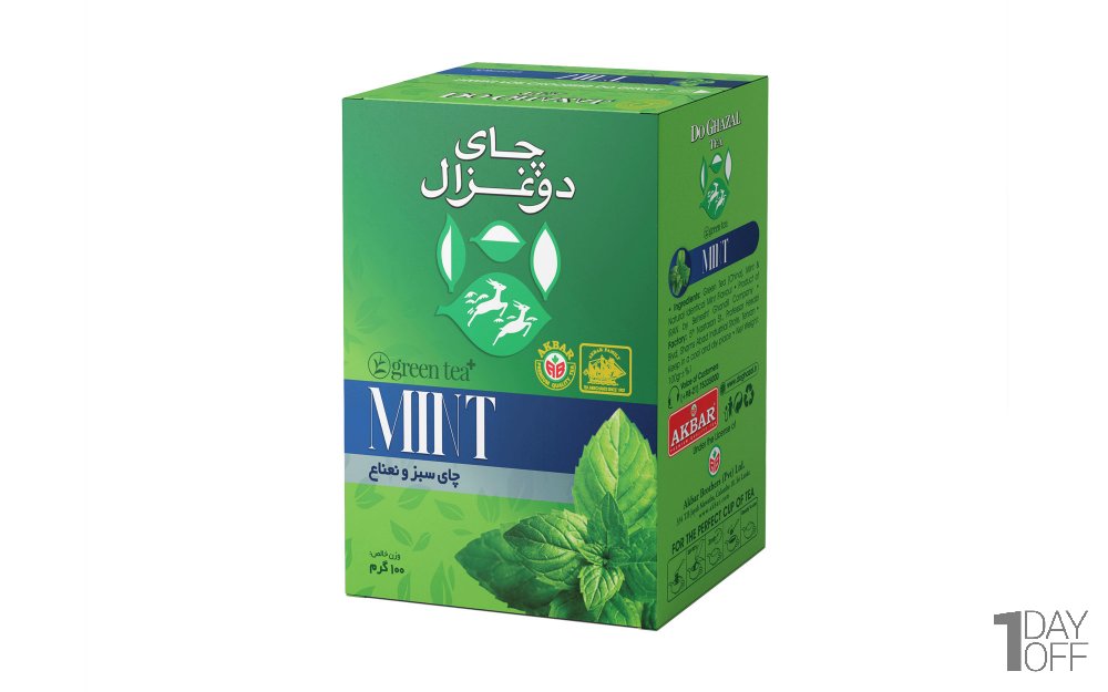 چای سبز و نعناع دوغزال مقدار 100 گرم 