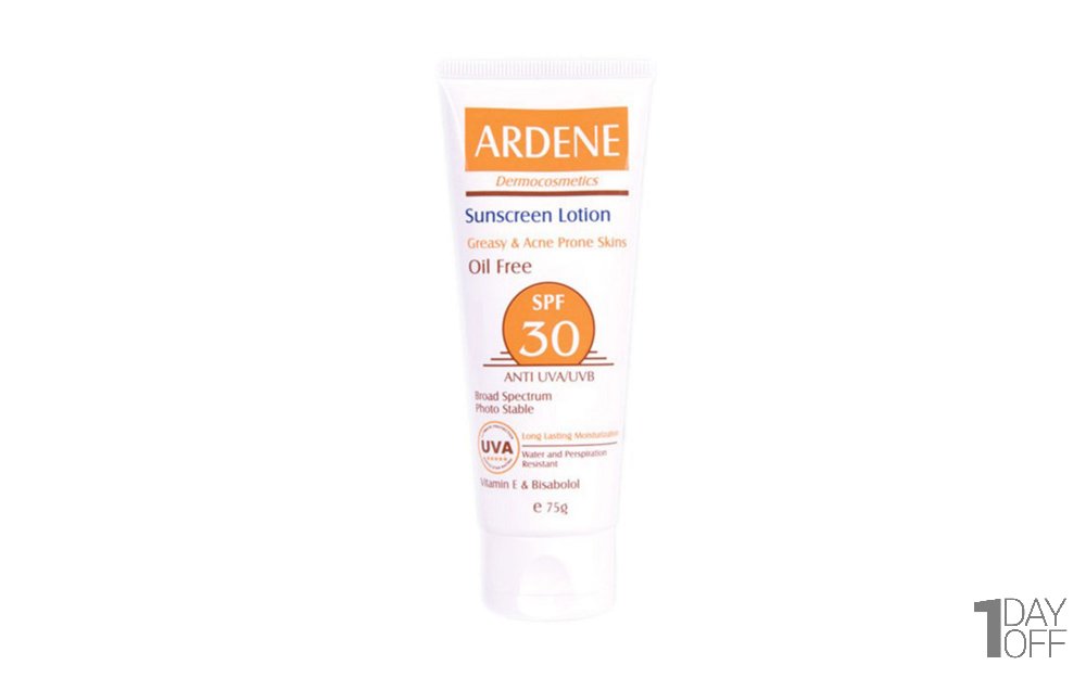 لوسیون ضدآفتاب SPF30 فاقد چربی آردن مقدار 75 گرم