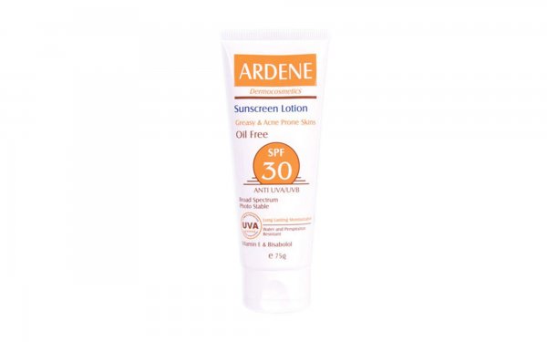 لوسیون ضدآفتاب SPF30 فاقد چربی آردن مقدار 75 گرم