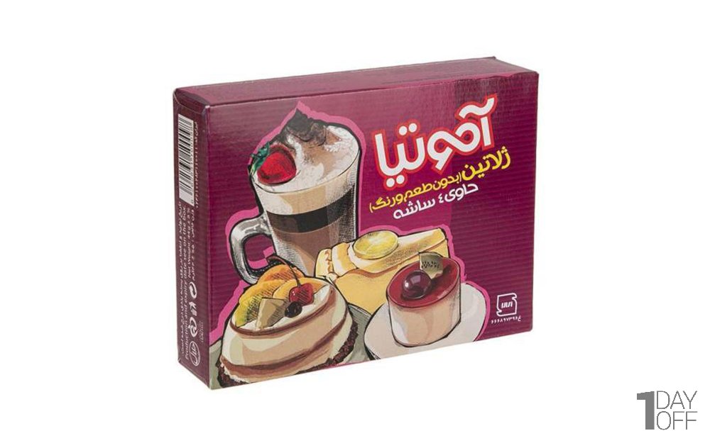 پودر ژلاتین آموتیا بسته 4 عددی مقدار 44 گرم