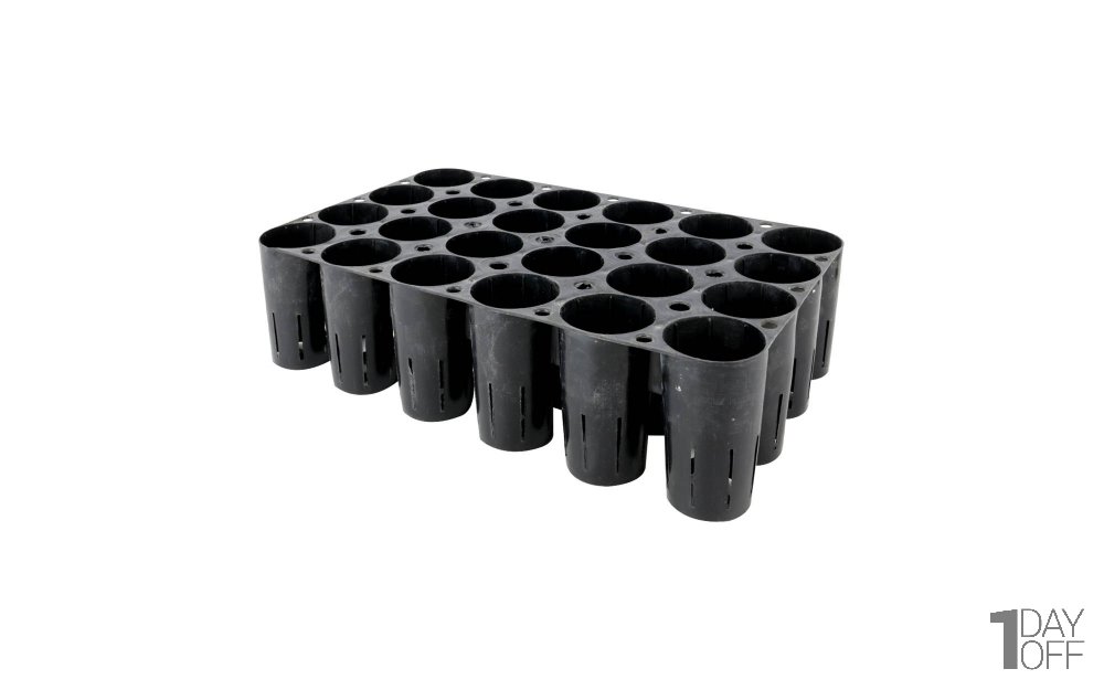 سینی نشا پلاستیکی استوانه‌ای 24 خانه سایز 21 در 34.5 سانتی‌متر رنگ مشکی