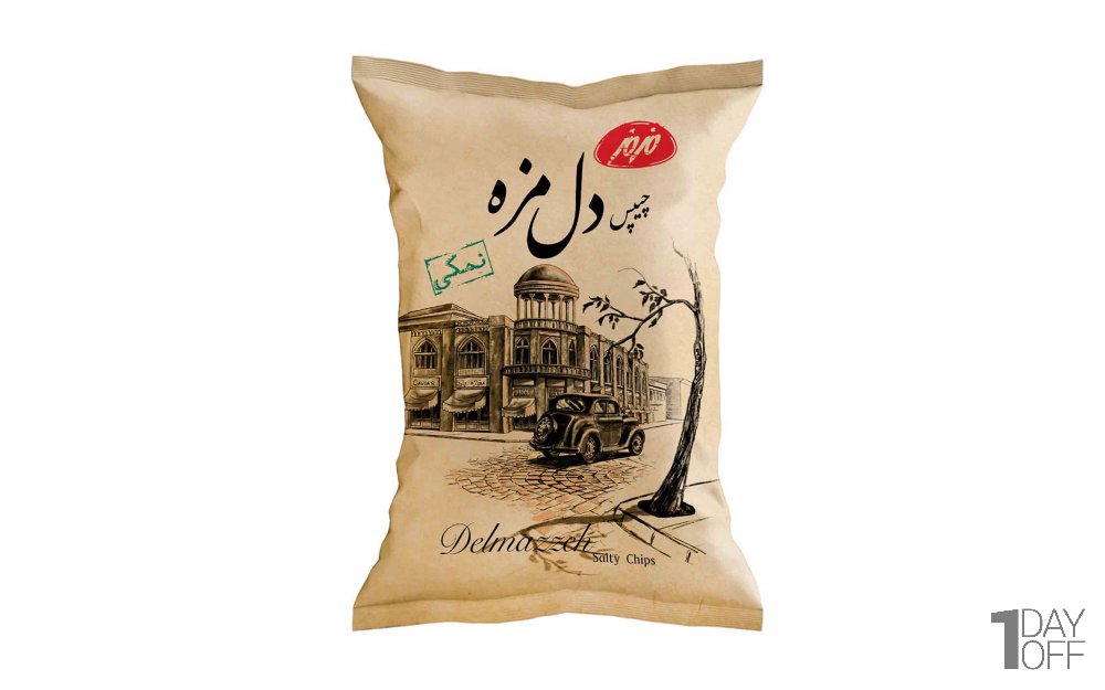 چیپس دل مزه نمکی مزمز مقدار 90 گرم