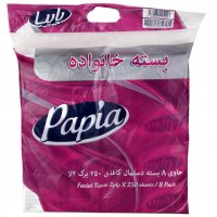 دستمال کاغذی 250 برگ 2 لایه پاپیا بسته 8 عددی