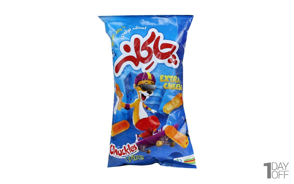 اسنک لوله‌ای با پنیر اضافه چاکلز مقدار 50 گرم