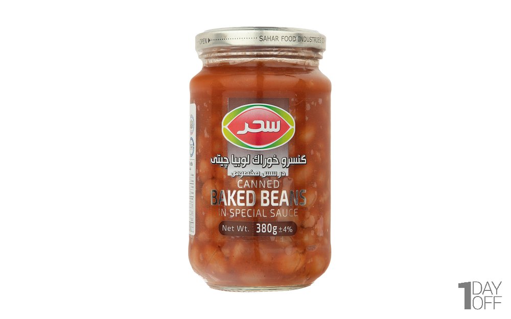 کنسرو خوراک لوبیا چیتی با سس مخصوص سحر مقدار 380 گرم 