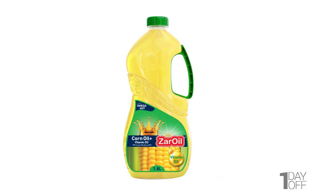 روغن ذرت ویتامینه زر اویل مقدار 1.8 لیتر